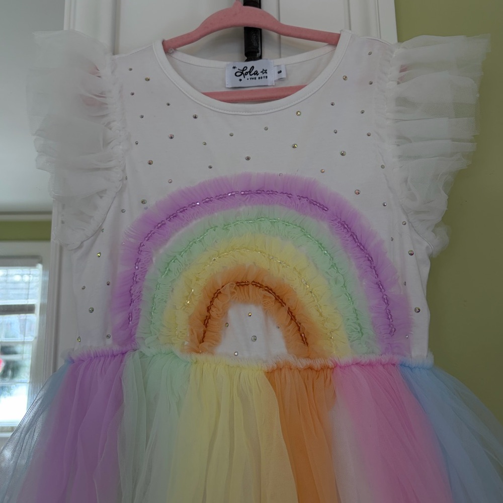 Lola + The Boys Crystal Rainbow Tulle Dress NWOT - Picture 4 of 7